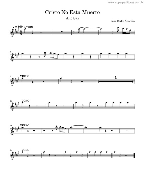 Partitura da música Cristo No Esta Muerto – Alto Sax