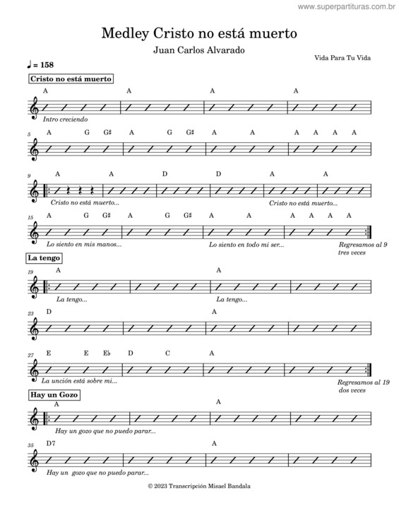 Partitura da música Cristo No Está Muerto – Juan Carlos Alvarado v.2