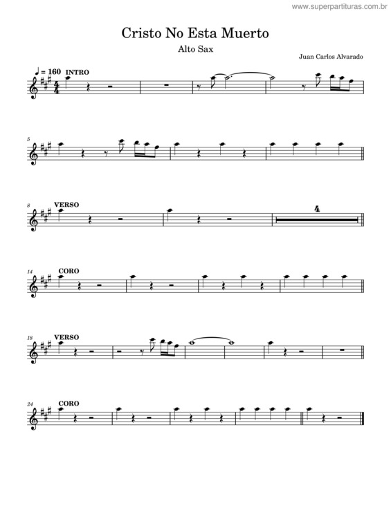 Partitura da música Cristo No Está Muerto – Juan Carlos Alvarado
