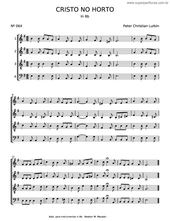 Partitura da música Cristo No Horto – Peter Christian Lutkin