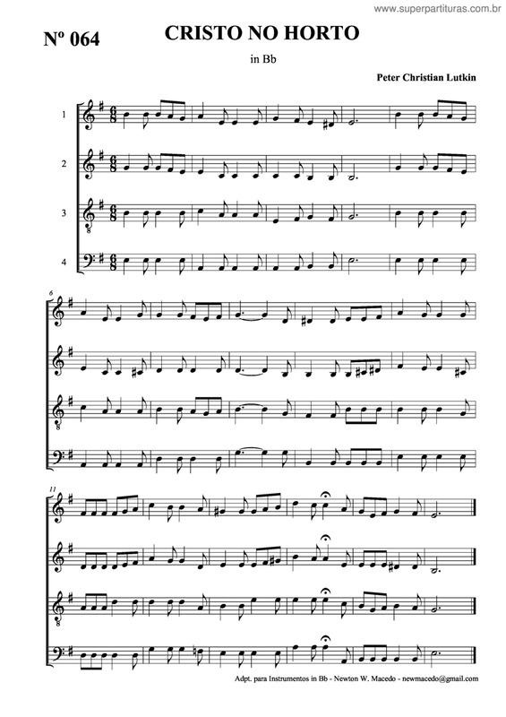 Partitura da música Cristo No Horto v.2