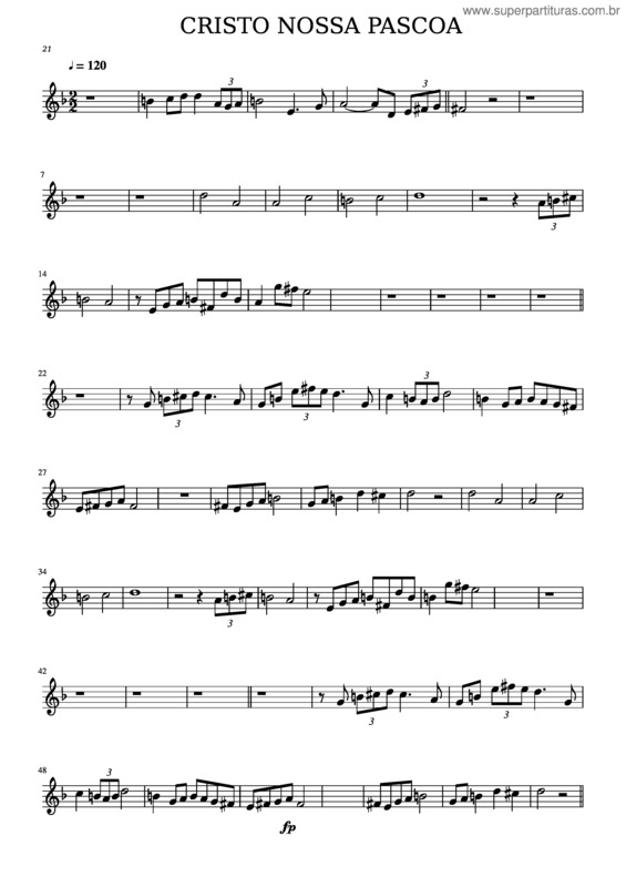 Partitura da música Cristo Nossa Pascoa