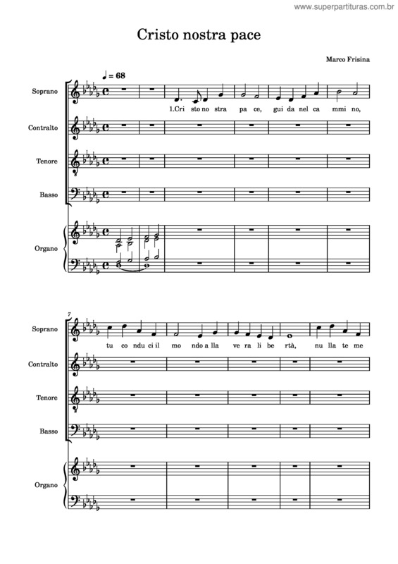 Partitura da música Cristo Nostra Pace