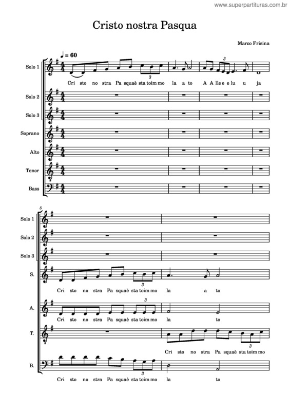 Partitura da música Cristo Nostra Pasqua Solo 1
