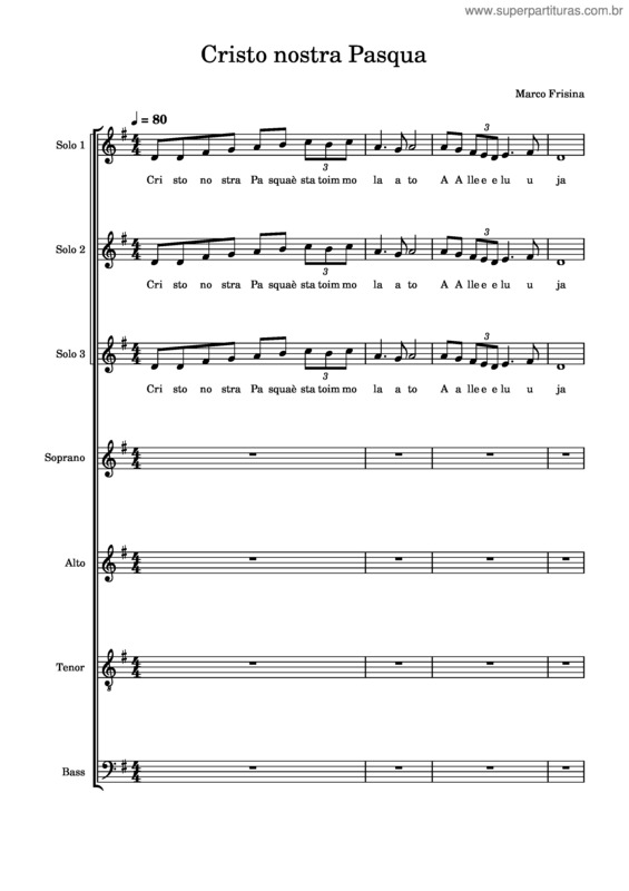 Partitura da música Cristo Nostra Pasqua Soprani