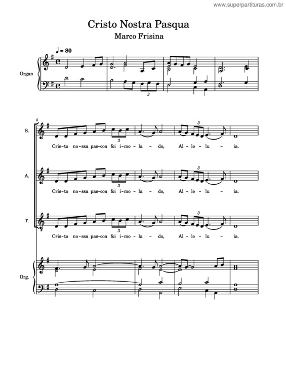Partitura da música Cristo Nostra Pasqua