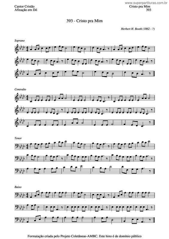 Partitura da música Cristo Pra Mim v.3