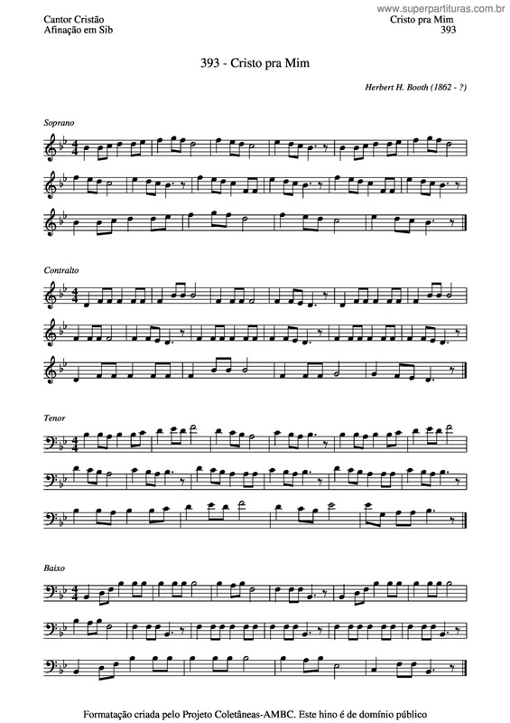 Partitura da música Cristo Pra Mim v.4