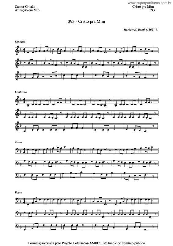 Partitura da música Cristo Pra Mim v.5