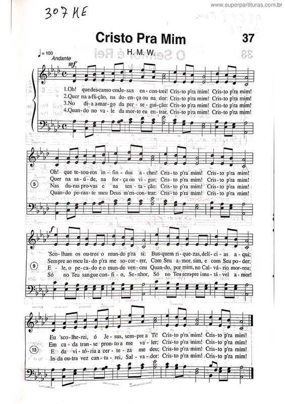 Partitura da música Cristo Pra Mim v.6