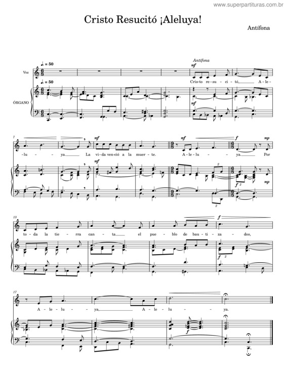Partitura da música Cristo Resucitó ¡Aleluya!
