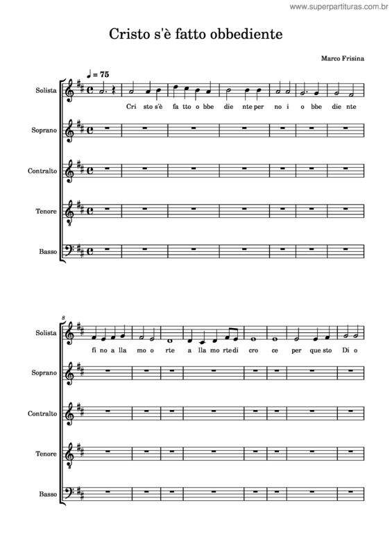Partitura da música Cristo S`È Fatto Obbediente Solista