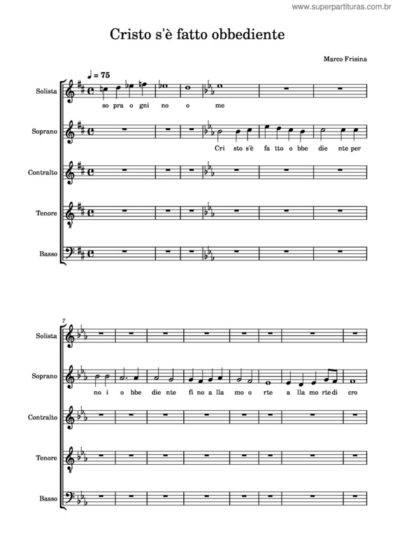 Partitura da música Cristo S`È Fatto Obbediente Soprani