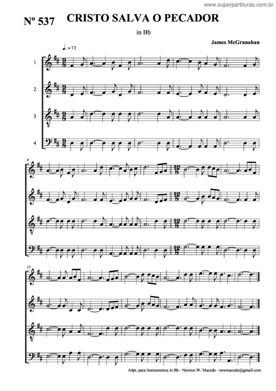 Partitura da música Cristo Salva O Pecador v.2