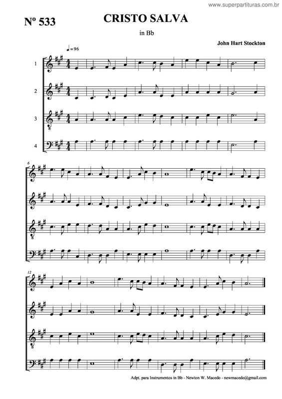 Partitura da música Cristo Salva v.6