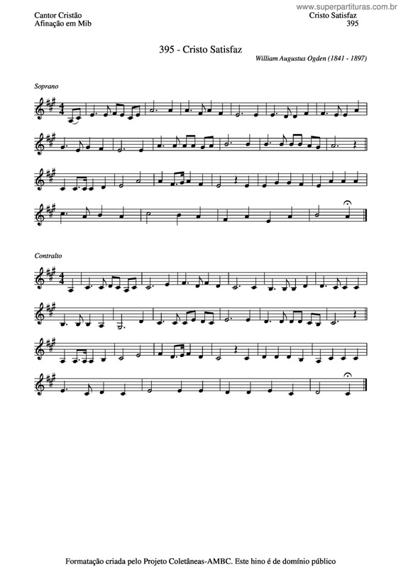 Partitura da música Cristo Satisfaz v.4