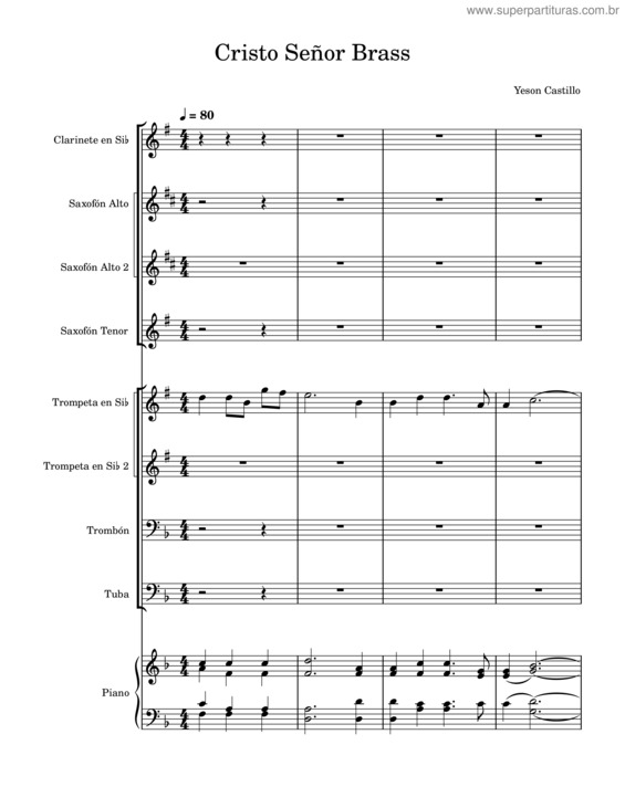 Partitura da música Cristo Señor Brass