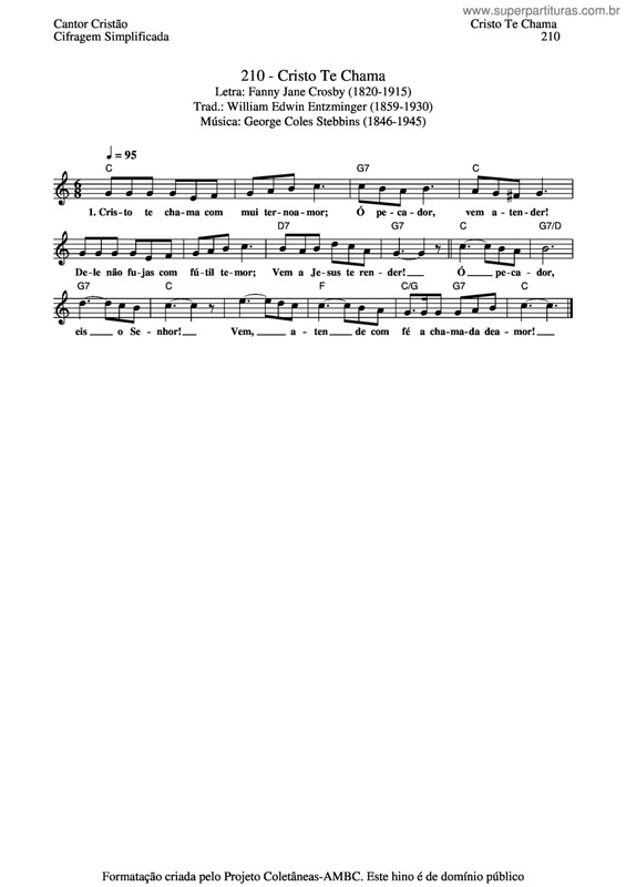 Partitura da música Cristo Te Chama v.2