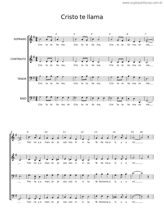 Partitura da música Cristo Te Llama
