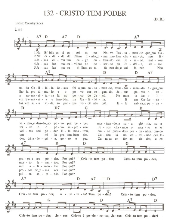 Partitura da música Cristo Tem Poder