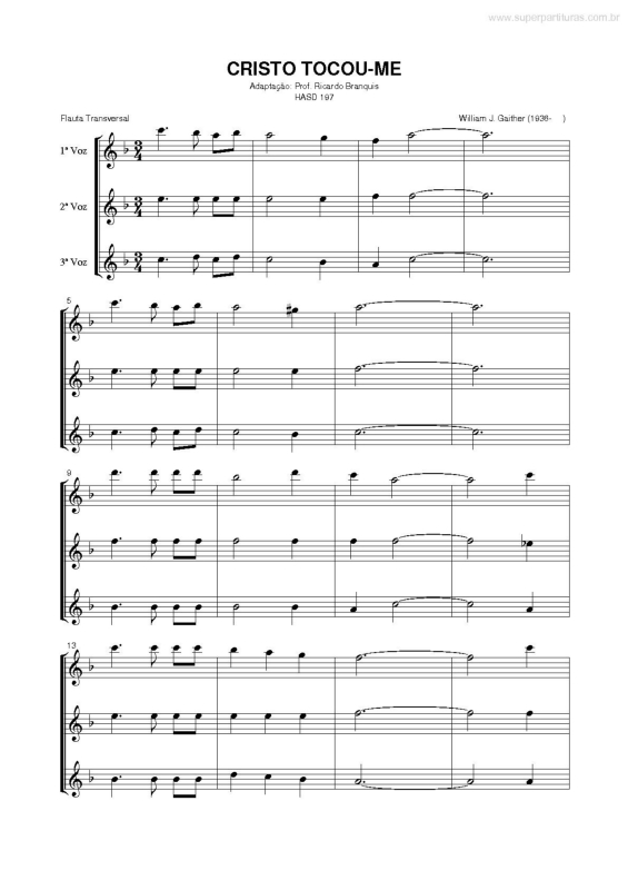 Partitura da música Cristo Tocou-me