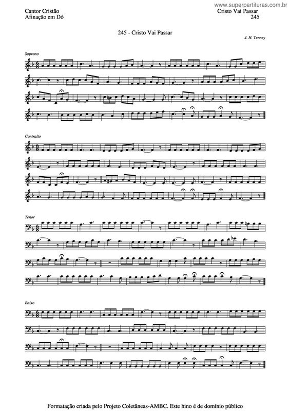 Partitura da música Cristo Vai Passar v.2