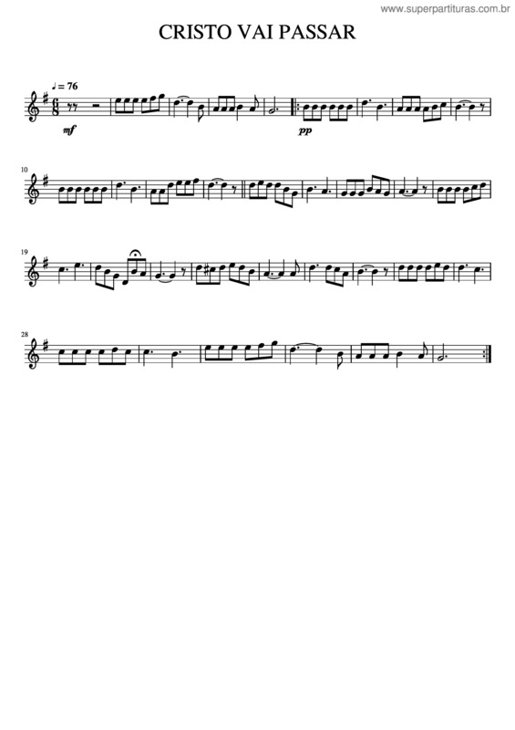 Partitura da música Cristo Vai Passar v.4