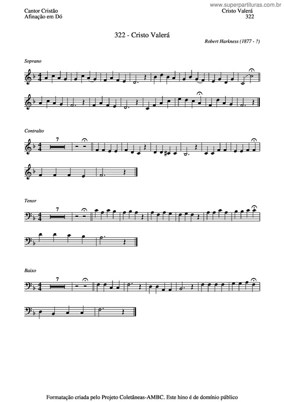 Partitura da música Cristo Valerá