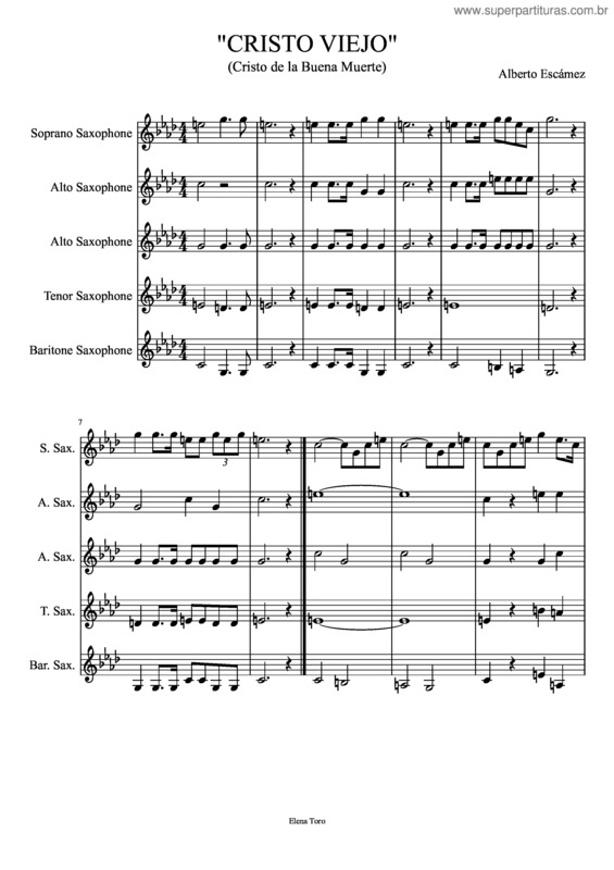 Partitura da música Cristo Viejo