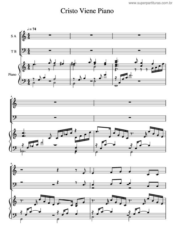 Partitura da música Cristo Viene Piano I