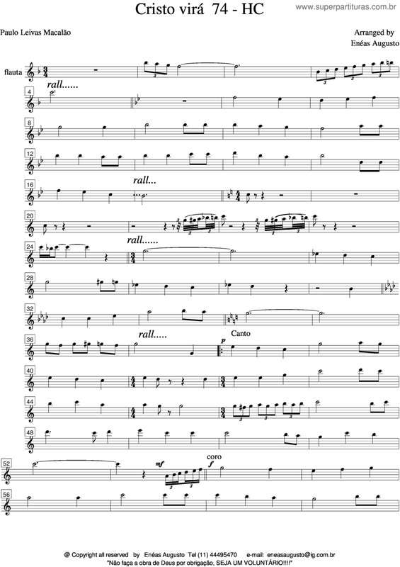 Partitura da música Cristo Virá - 74 HC v.21