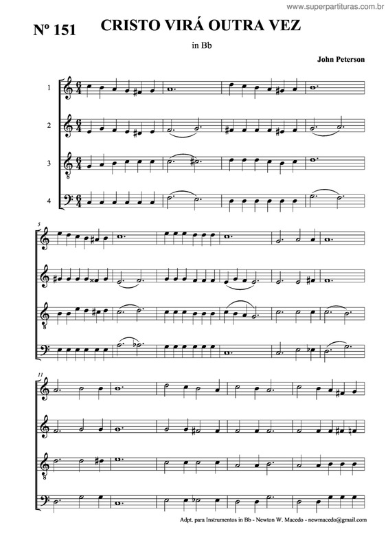 Partitura da música Cristo Virá Outra Vez v.2