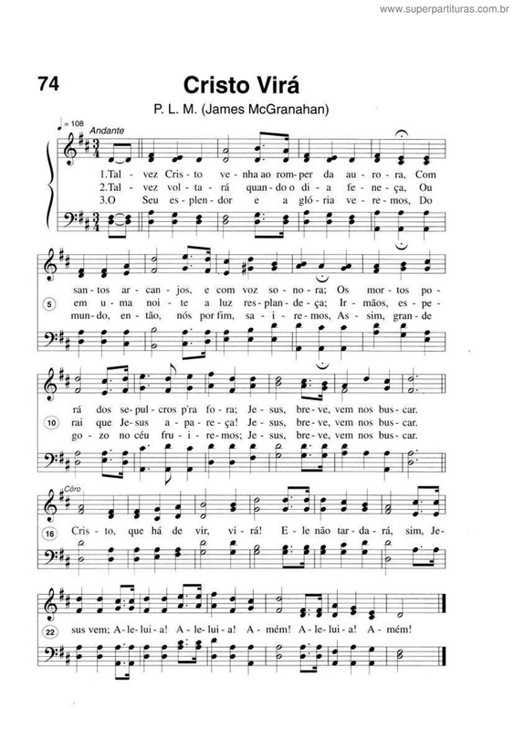 Partitura da música Cristo Virá