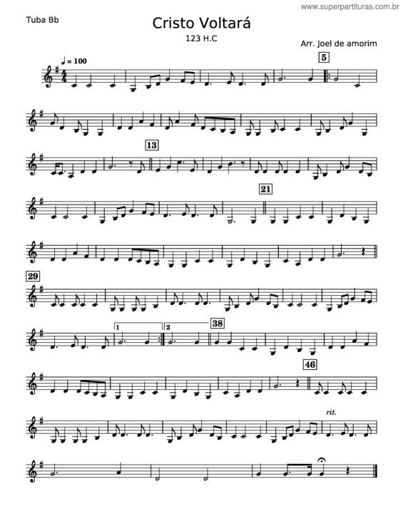 Partitura da música Cristo Voltará – Misc Praise Songs v.2