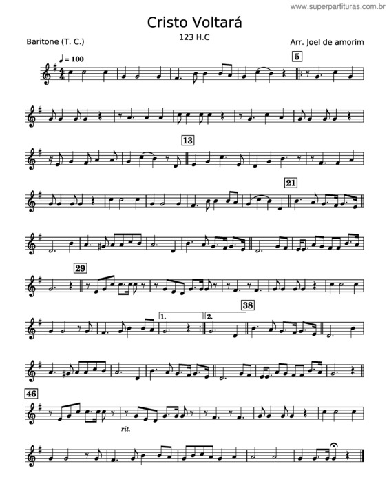 Partitura da música Cristo Voltará – Misc Praise Songs v.3
