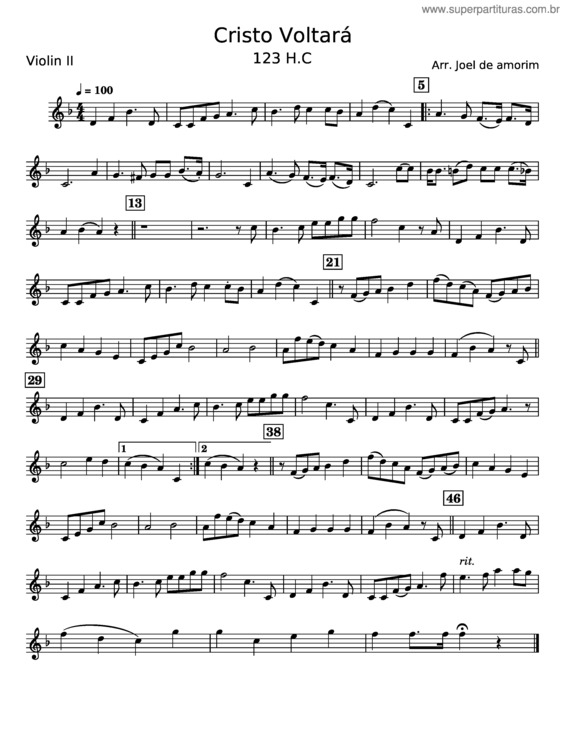 Partitura da música Cristo Voltará – Misc Praise Songs v.4