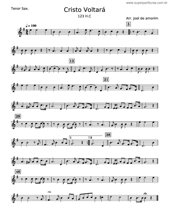 Partitura da música Cristo Voltará 123 H.C. – Misc Praise Song v.10