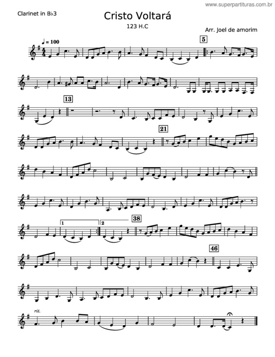 Partitura da música Cristo Voltará 123 H.C. – Misc Praise Song v.13