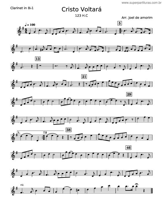 Partitura da música Cristo Voltará 123 H.C. – Misc Praise Song v.3