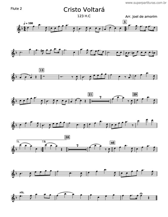 Partitura da música Cristo Voltará 123 H.C. – Misc Praise Song v.4