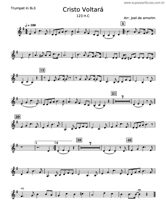 Partitura da música Cristo Voltará 123 H.C. – Misc Praise Song v.5