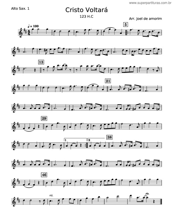 Partitura da música Cristo Voltará 123 H.C. – Misc Praise Song v.6