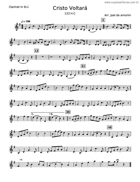 Partitura da música Cristo Voltará 123 H.C. – Misc Praise Song v.7