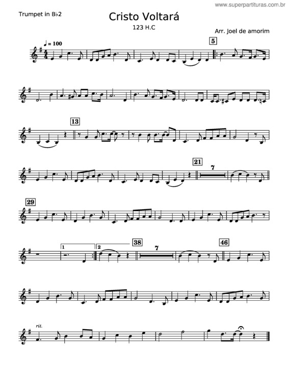 Partitura da música Cristo Voltará 123 H.C. – Misc Praise Song v.8