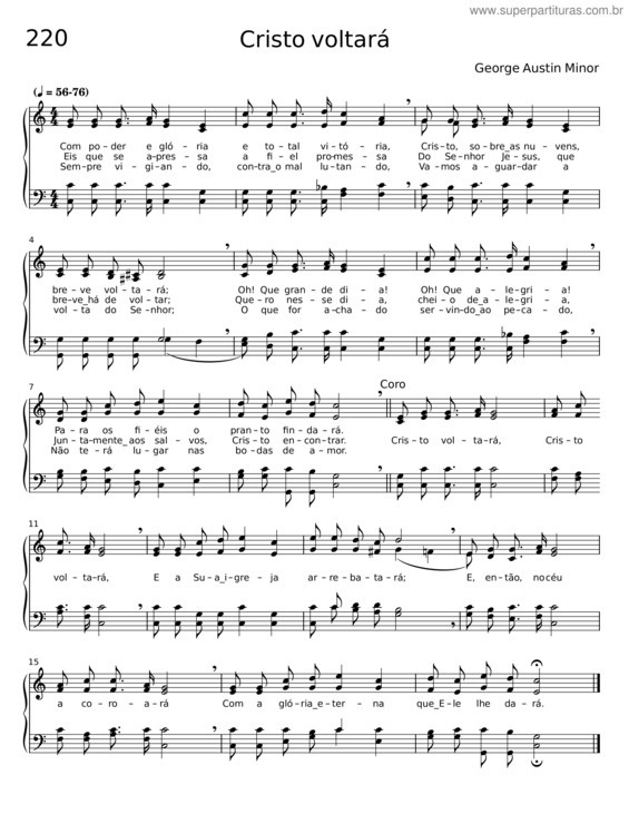 Partitura da música Cristo Voltará v.2