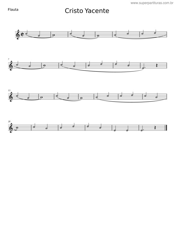 Partitura da música Cristo Yacente