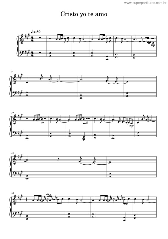 Partitura da música Cristo Yo Te Amo – Vino Nuevo Cristo Yo Te Amo