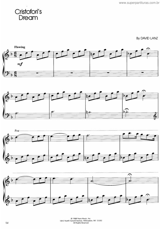 Partitura da música Cristofori`s Dream