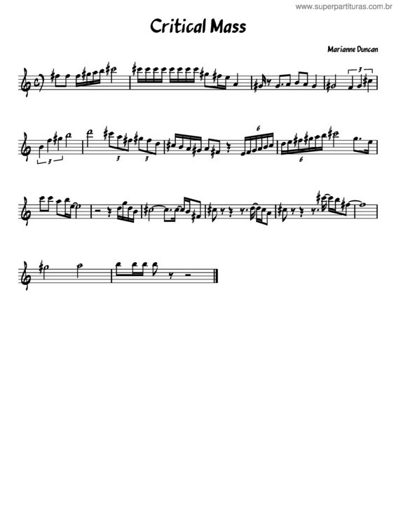 Partitura da música Critical Mass