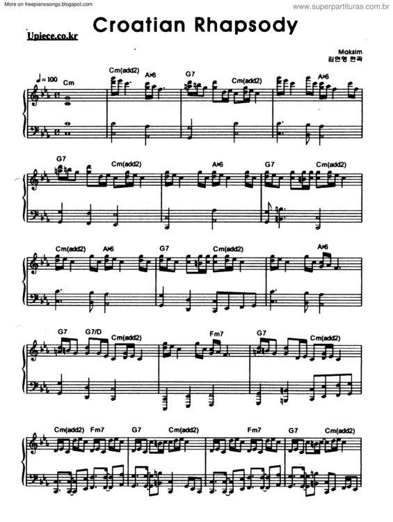 Partitura da música Croatian Rhapsody v.2